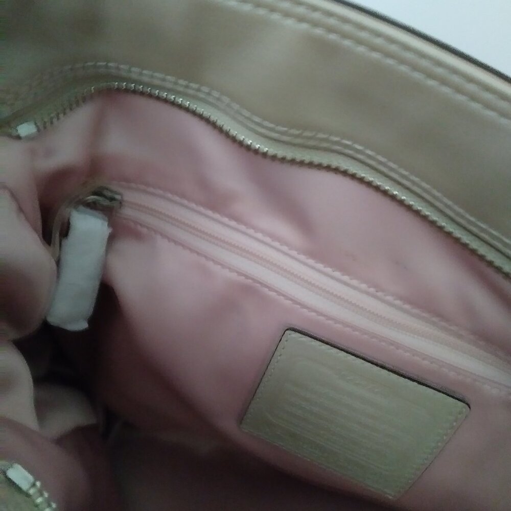 Coach Beige Double Handle Tote Bag - Picture 10 of 12